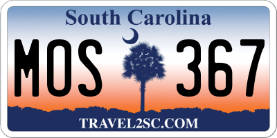 SC license plate MOS367