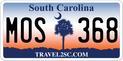 SC license plate MOS368