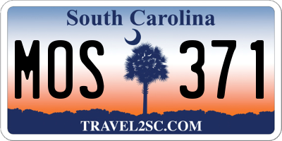 SC license plate MOS371