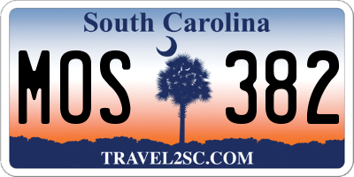 SC license plate MOS382