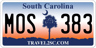SC license plate MOS383
