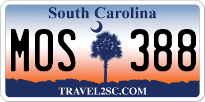 SC license plate MOS388