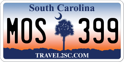 SC license plate MOS399