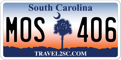 SC license plate MOS406