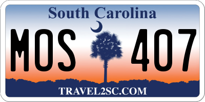 SC license plate MOS407