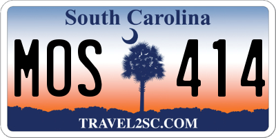 SC license plate MOS414