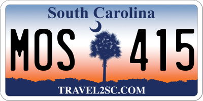 SC license plate MOS415
