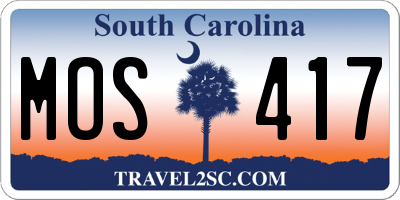 SC license plate MOS417