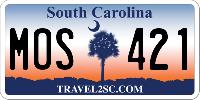 SC license plate MOS421