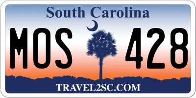 SC license plate MOS428