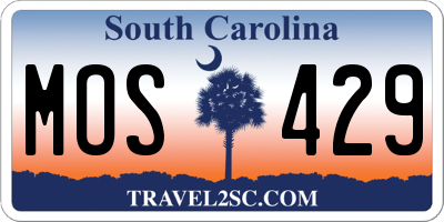 SC license plate MOS429