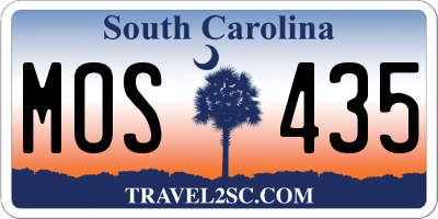 SC license plate MOS435