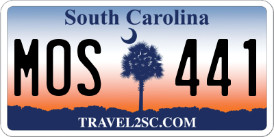 SC license plate MOS441