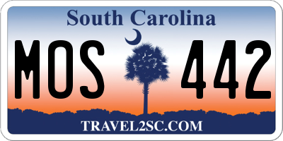 SC license plate MOS442
