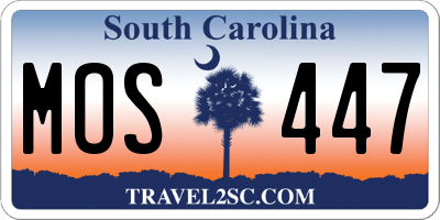 SC license plate MOS447