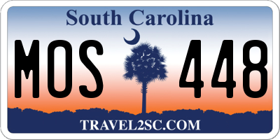 SC license plate MOS448