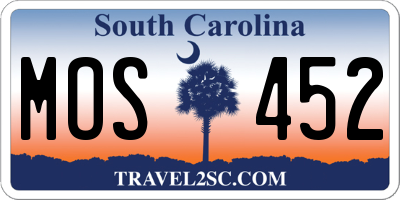 SC license plate MOS452
