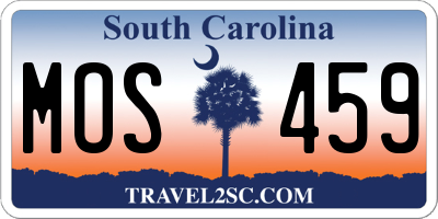 SC license plate MOS459
