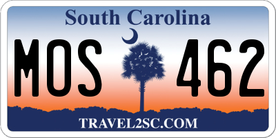 SC license plate MOS462