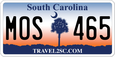 SC license plate MOS465