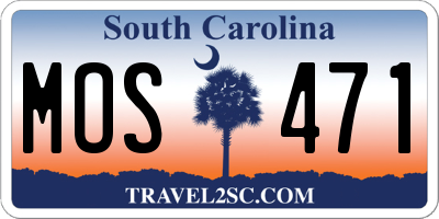 SC license plate MOS471