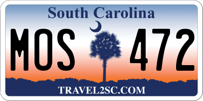 SC license plate MOS472