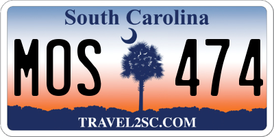 SC license plate MOS474
