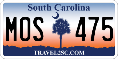 SC license plate MOS475