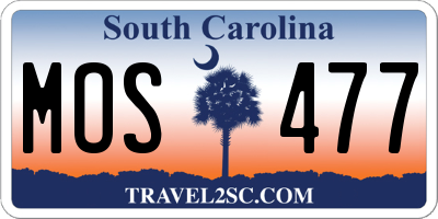 SC license plate MOS477