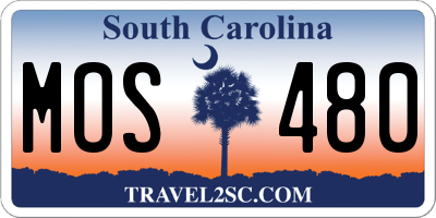 SC license plate MOS480