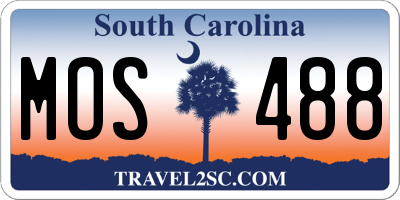 SC license plate MOS488