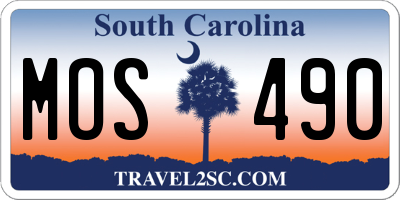 SC license plate MOS490