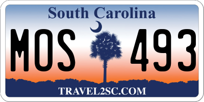 SC license plate MOS493