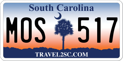 SC license plate MOS517