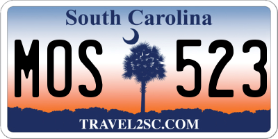 SC license plate MOS523