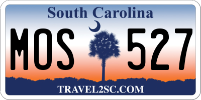 SC license plate MOS527