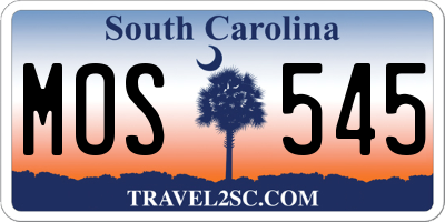 SC license plate MOS545