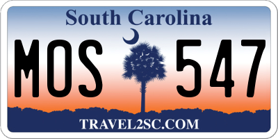 SC license plate MOS547