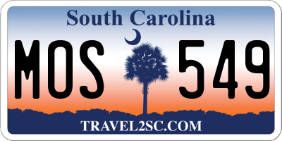 SC license plate MOS549