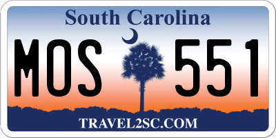 SC license plate MOS551