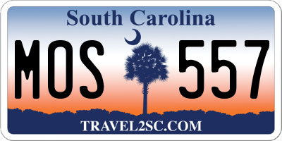 SC license plate MOS557