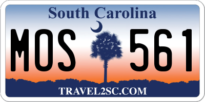 SC license plate MOS561