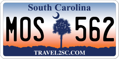 SC license plate MOS562