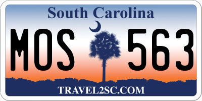 SC license plate MOS563