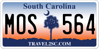 SC license plate MOS564
