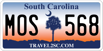 SC license plate MOS568