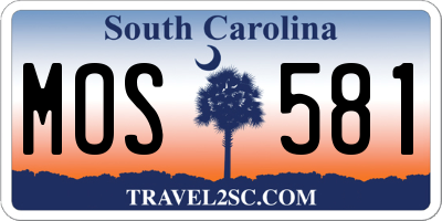 SC license plate MOS581