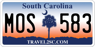 SC license plate MOS583
