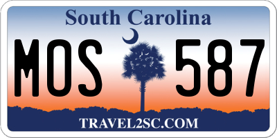 SC license plate MOS587