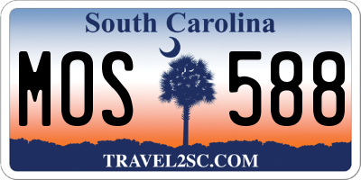 SC license plate MOS588